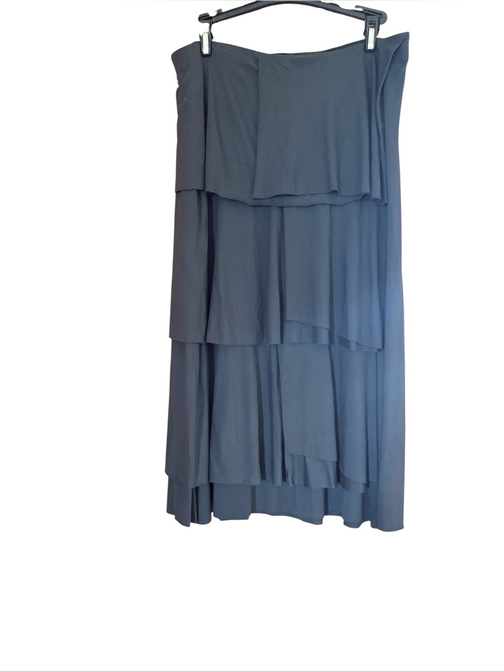 Tiered Gray Mid Length Skirt